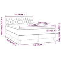 Thumbnail for Boxspringbett mit Matratze & LED Rosa 140x200 cm Samt
