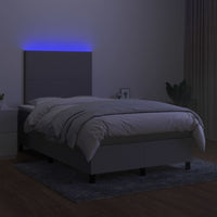 Thumbnail for Boxspringbett mit Matratze & LED Hellgrau 120x200 cm Stoff