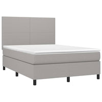 Thumbnail for Boxspringbett mit Matratze & LED Hellgrau 140x200 cm Stoff