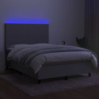 Thumbnail for Boxspringbett mit Matratze & LED Hellgrau 140x200 cm Stoff