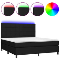 Thumbnail for Boxspringbett mit Matratze & LED Schwarz 160x200 cm Stoff