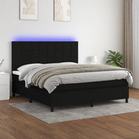 Thumbnail for Boxspringbett mit Matratze & LED Schwarz 160x200 cm Stoff