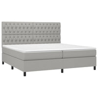 Thumbnail for Boxspringbett mit Matratze & LED Hellgrau 200x200 cm Stoff
