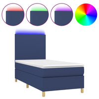 Thumbnail for Boxspringbett mit Matratze & LED Blau 100x200 cm Stoff