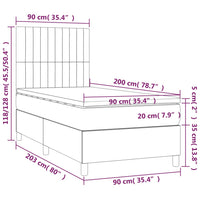 Thumbnail for Boxspringbett mit Matratze & LED Dunkelgrau 90x200 cm Stoff