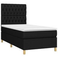 Thumbnail for Boxspringbett mit Matratze & LED Schwarz 90x200 cm Stoff