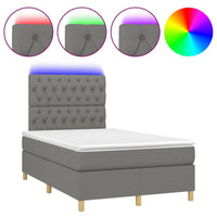 Thumbnail for Boxspringbett mit Matratze & LED Dunkelgrau 120x200 cm Stoff