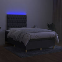 Thumbnail for Boxspringbett mit Matratze & LED Dunkelgrau 120x200 cm Stoff