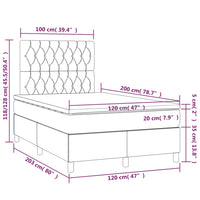Thumbnail for Boxspringbett mit Matratze & LED Dunkelgrau 120x200 cm Stoff