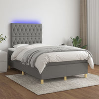 Thumbnail for Boxspringbett mit Matratze & LED Dunkelgrau 120x200 cm Stoff
