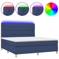 Thumbnail for Boxspringbett mit Matratze & LED Blau 160x200 cm Stoff