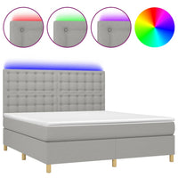 Thumbnail for Boxspringbett mit Matratze & LED Hellgrau 180x200 cm Stoff
