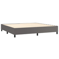 Thumbnail for Boxspringbett mit Matratze & LED Grau 200x200 cm Kunstleder