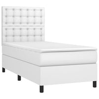 Thumbnail for Boxspringbett mit Matratze & LED Weiß 90x200 cm Kunstleder