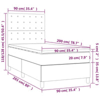 Thumbnail for Boxspringbett mit Matratze & LED Weiß 90x200 cm Kunstleder
