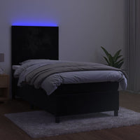 Thumbnail for Boxspringbett mit Matratze & LED Schwarz 90x200 cm Samt