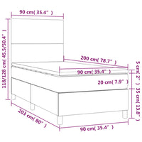 Thumbnail for Boxspringbett mit Matratze & LED Schwarz 90x200 cm Samt