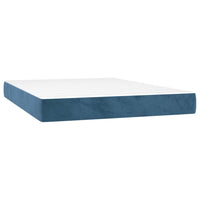 Thumbnail for Boxspringbett mit Matratze & LED Dunkelblau 140x190 cm Samt