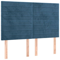 Thumbnail for Boxspringbett mit Matratze & LED Dunkelblau 140x190 cm Samt