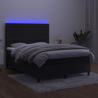 Thumbnail for Boxspringbett mit Matratze & LED Schwarz 140x200 cm Samt