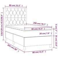 Thumbnail for Boxspringbett mit Matratze & LED Schwarz 80x200 cm Samt