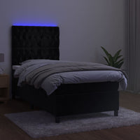 Thumbnail for Boxspringbett mit Matratze & LED Schwarz 90x190 cm Samt