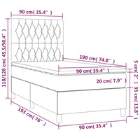 Thumbnail for Boxspringbett mit Matratze & LED Schwarz 90x190 cm Samt