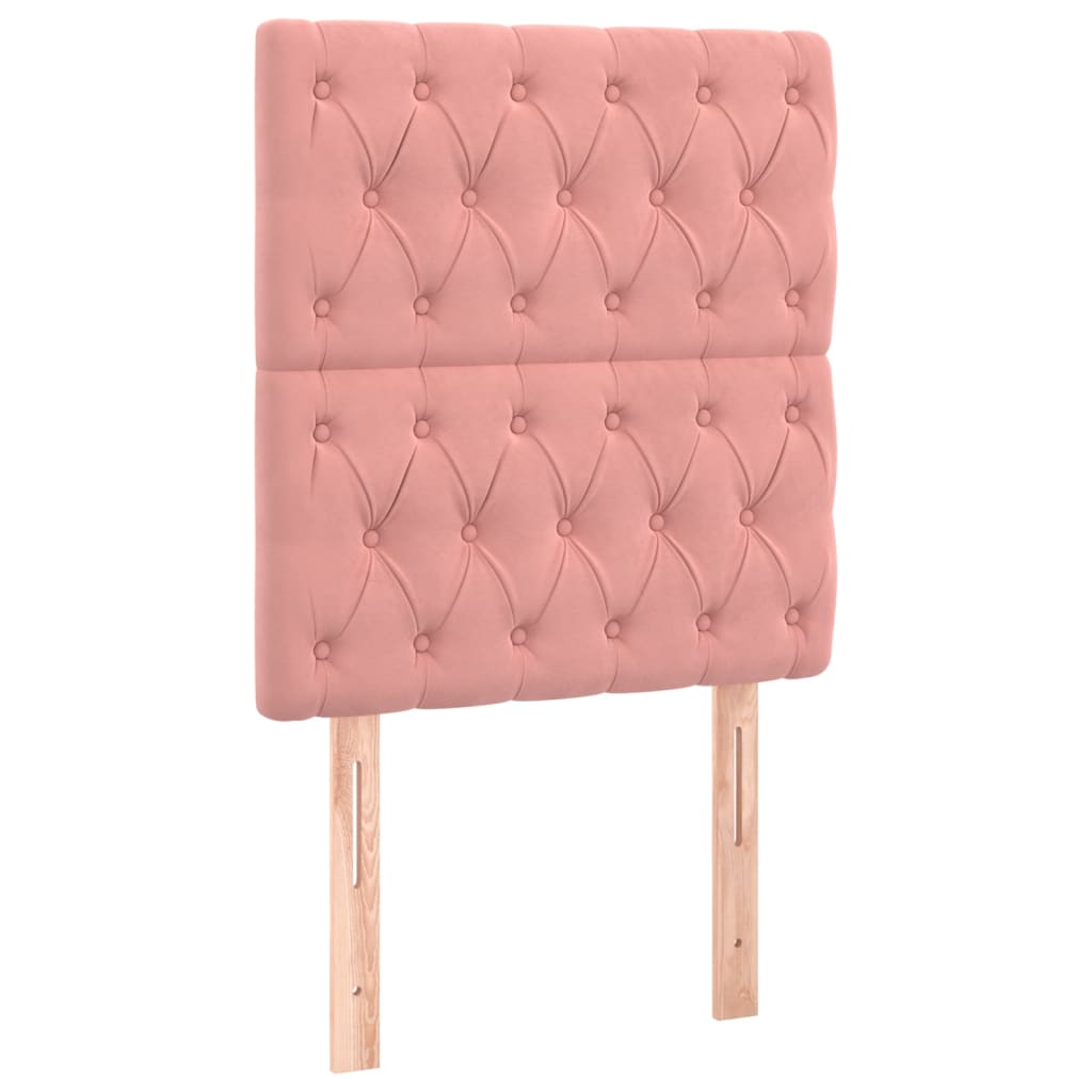 Boxspringbett mit Matratze & LED Rosa 90x190 cm Samt