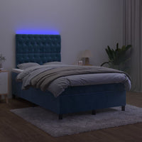 Thumbnail for Boxspringbett mit Matratze & LED Dunkelblau 120x200 cm Samt