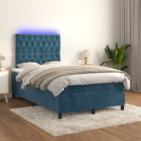 Thumbnail for Boxspringbett mit Matratze & LED Dunkelblau 120x200 cm Samt