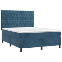 Thumbnail for Boxspringbett mit Matratze & LED Dunkelblau 140x200 cm Samt