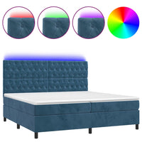 Thumbnail for Boxspringbett mit Matratze & LED Dunkelblau 200x200 cm Samt