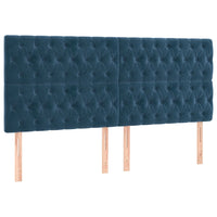 Thumbnail for Boxspringbett mit Matratze & LED Dunkelblau 200x200 cm Samt