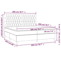 Thumbnail for Boxspringbett mit Matratze & LED Dunkelblau 200x200 cm Samt