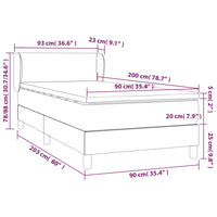 Thumbnail for Boxspringbett mit Matratze Hellgrau 90x200 cm Stoff
