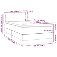 Thumbnail for Boxspringbett mit Matratze Schwarz 100x200 cm Stoff