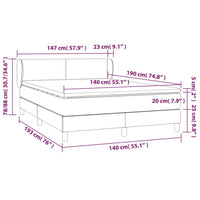 Thumbnail for Boxspringbett mit Matratze Hellgrau 140x190 cm Stoff