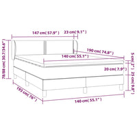 Thumbnail for Boxspringbett mit Matratze Hellgrau 140x190 cm Stoff
