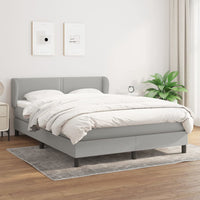 Thumbnail for Boxspringbett mit Matratze Hellgrau 140x190 cm Stoff