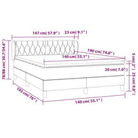 Thumbnail for Boxspringbett mit Matratze Dunkelbraun 140x190 cm Stoff
