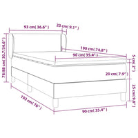 Thumbnail for Boxspringbett mit Matratze Hellgrau 90x190 cm Stoff