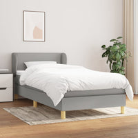 Thumbnail for Boxspringbett mit Matratze Hellgrau 90x190 cm Stoff