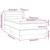 Thumbnail for Boxspringbett mit Matratze Hellgrau 90x190 cm Stoff