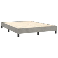 Thumbnail for Boxspringbett mit Matratze Hellgrau 140x190 cm Samt