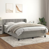 Thumbnail for Boxspringbett mit Matratze Hellgrau 140x190 cm Samt
