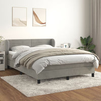 Thumbnail for Boxspringbett mit Matratze Hellgrau 140x200 cm Samt
