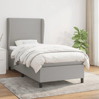Thumbnail for Boxspringbett mit Matratze Hellgrau 90x190 cm Stoff