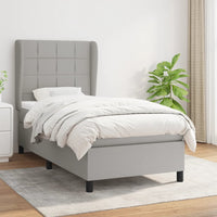 Thumbnail for Boxspringbett mit Matratze Hellgrau 90x200 cm Stoff