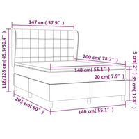 Thumbnail for Boxspringbett mit Matratze Blau 140x200 cm Stoff