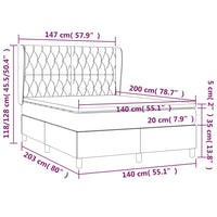 Thumbnail for Boxspringbett mit Matratze Dunkelbraun 140x200 cm Stoff